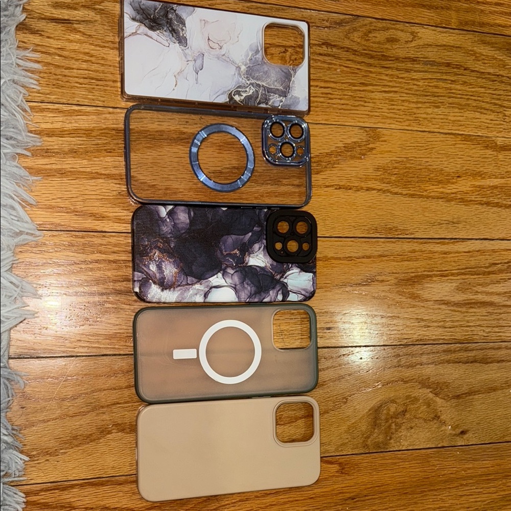 Marble and Solid Color Phone Case Set